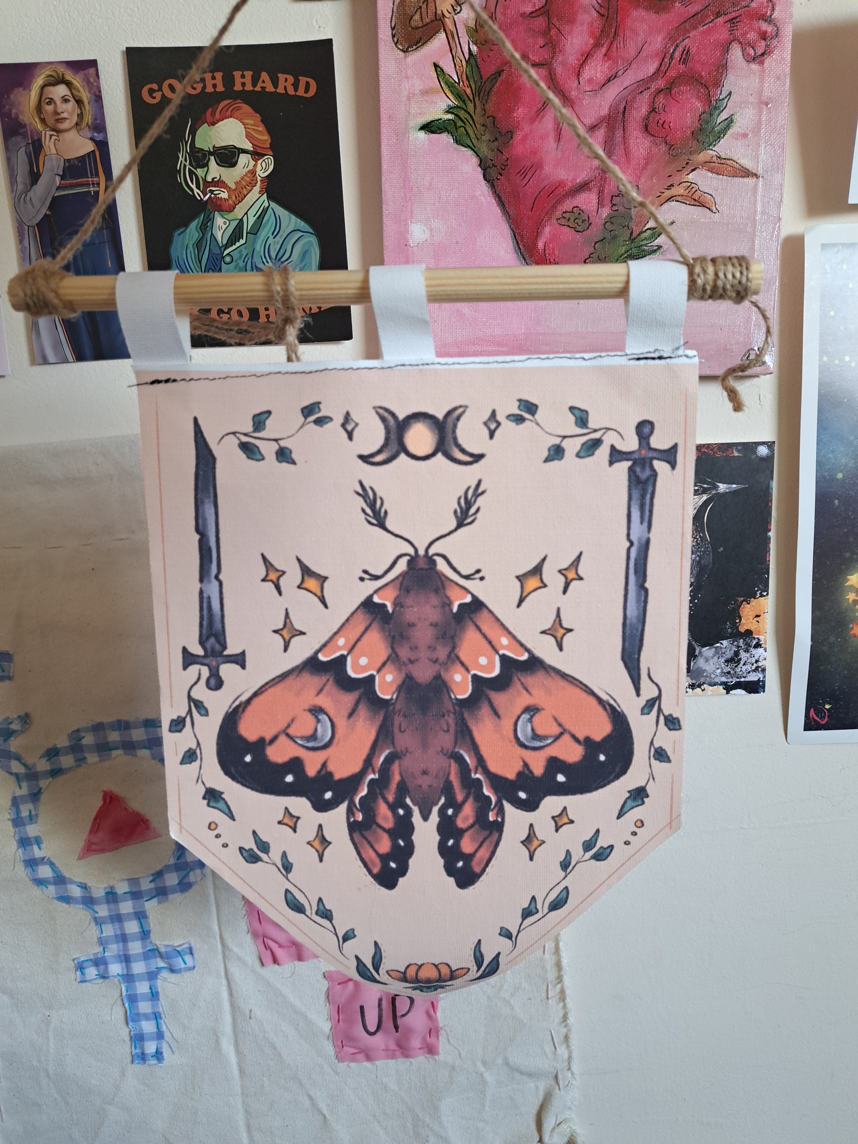 Hanging canvas butterfly tapestry