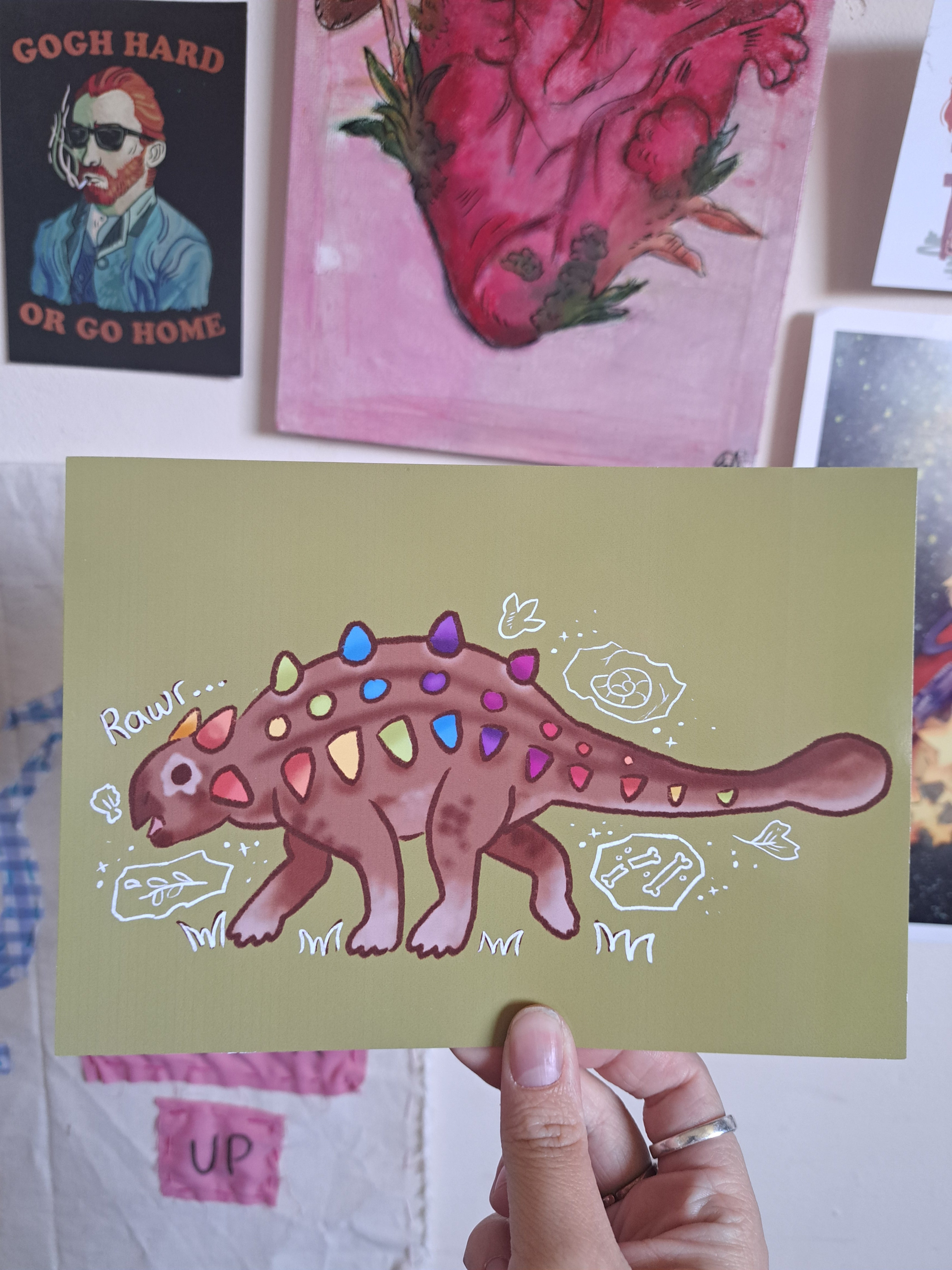 Rainbow Dino print