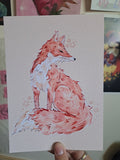 Watercolour fox print