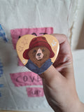 Paddington bear heart badge